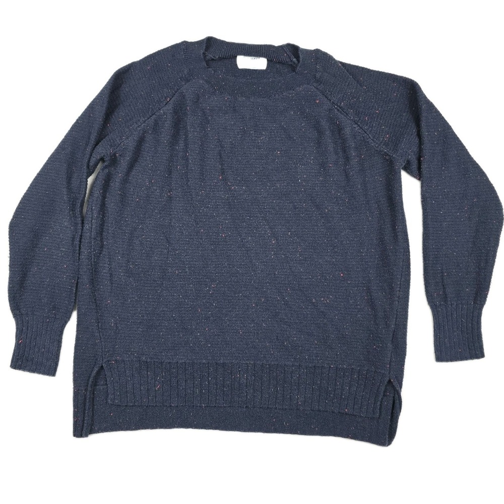 Old Navy Womens XL Navy Blue Speckled Marled Knit Raglan Sleeve Pullover Sweater
